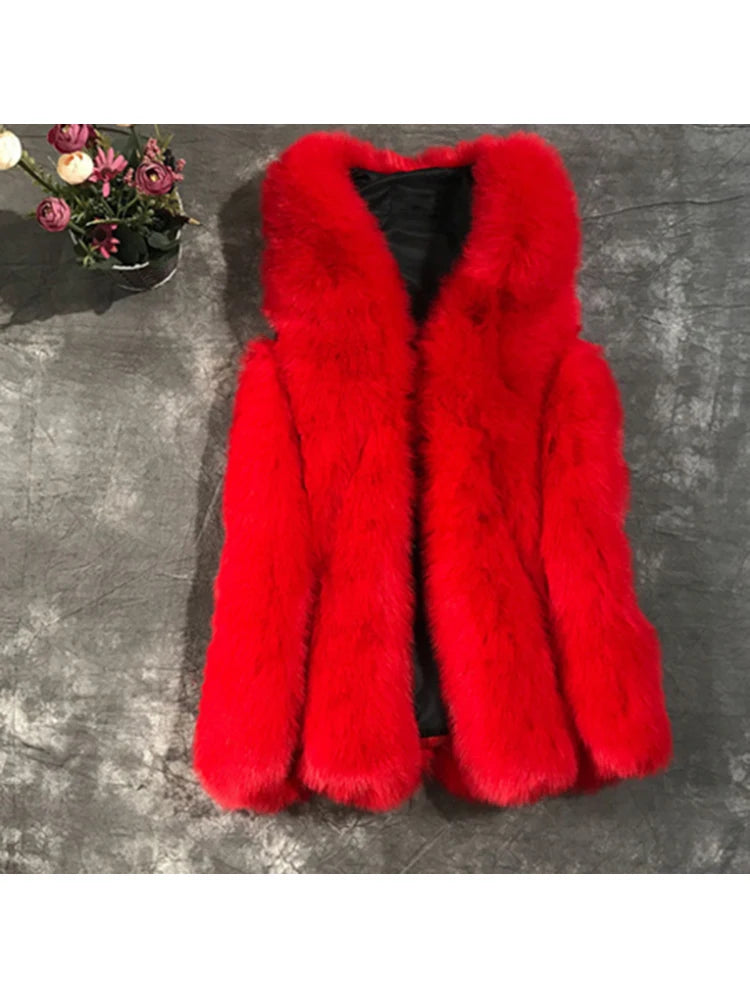 ZADORIN New Arrival Long Faux Fur Vest Fluffy Jacket Coats Women Slim Faux Fur Coat High Quality Patchwork Fake Fur Gilet